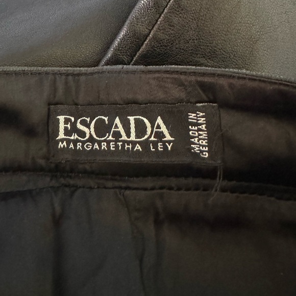 Escada Vintage Leather Pants Bootcut High Waist 90s - Black - Size 4 - Picture 5 of 7